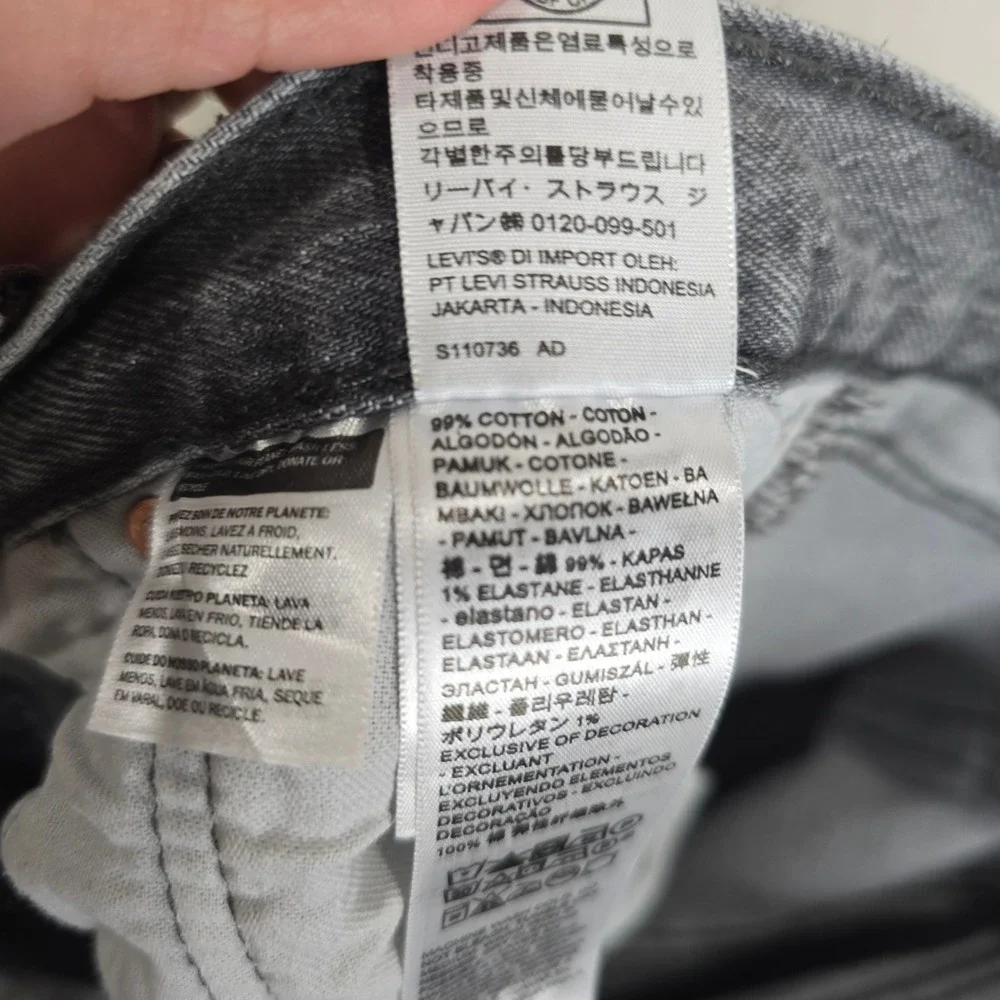 Levis 501 Original Fit Mens Grey Straight Leg Button Fly Jeans Sz W36 L30 36×30